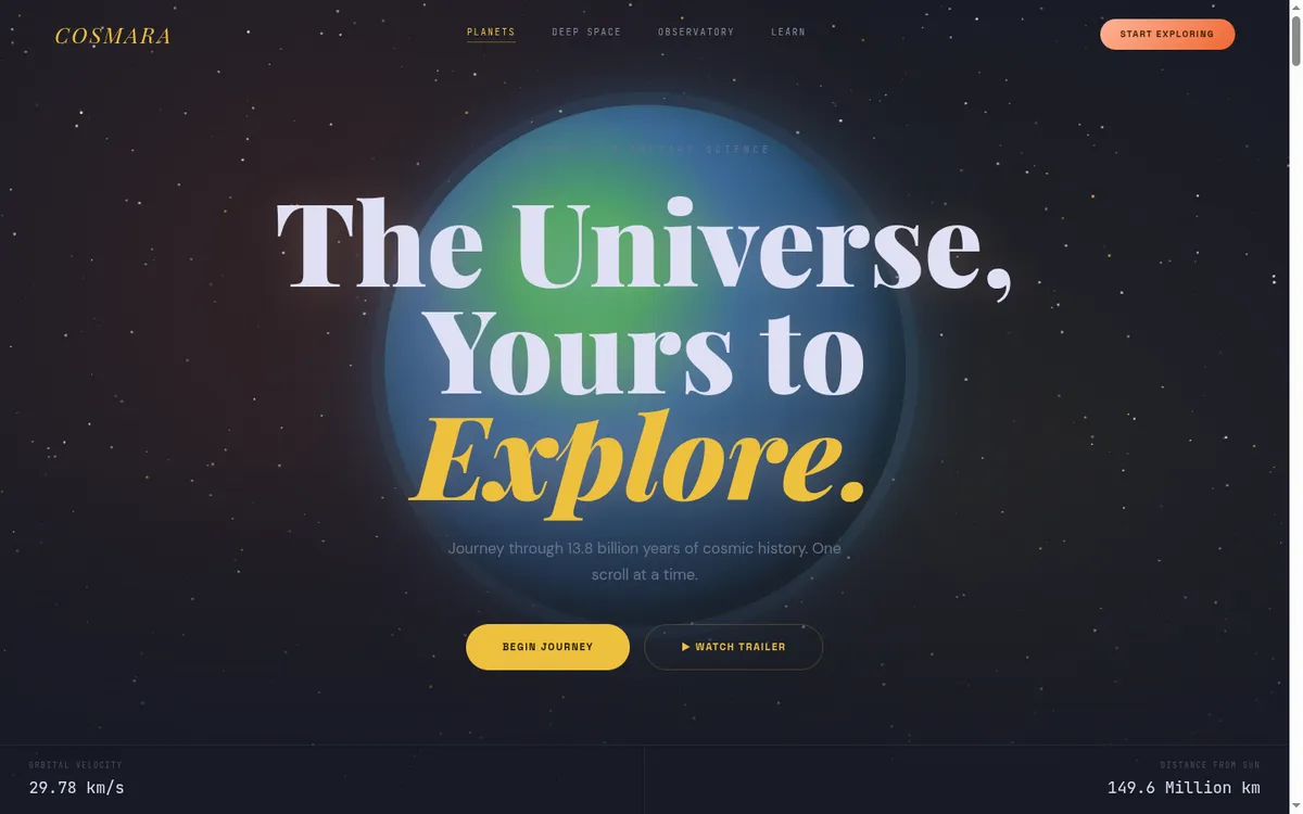 Cosmara astronomy learning site