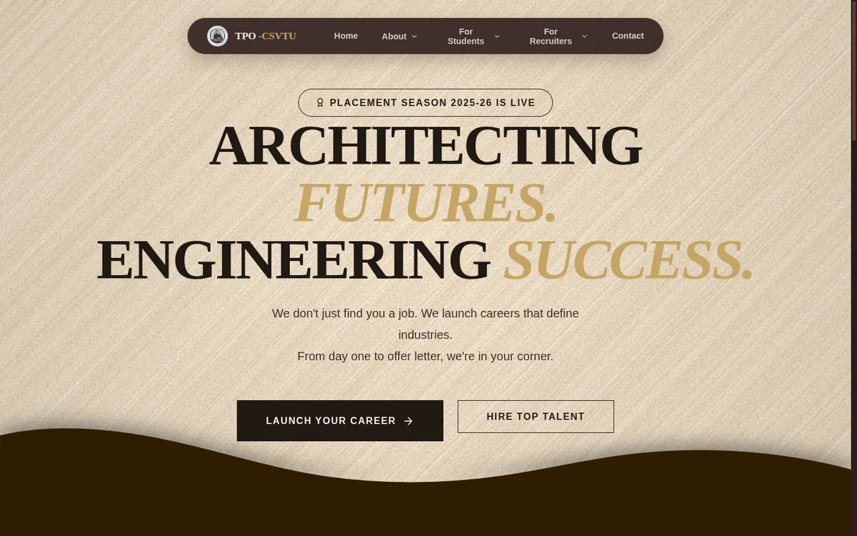Training and Placement Office site for UTD CSVTU